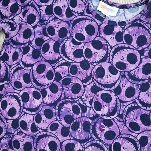 LuLaRoe Disney Nightmare Before Christmas High Low tee shirt sz 8 girls purple - Picture 4 of 4
